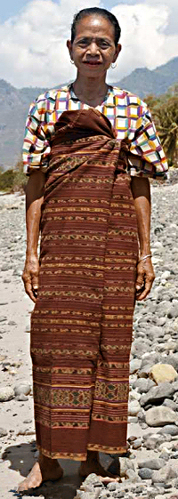 Woman on Pantar in ikat sarong