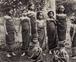 Women on Adonara wearing ikat sarongs