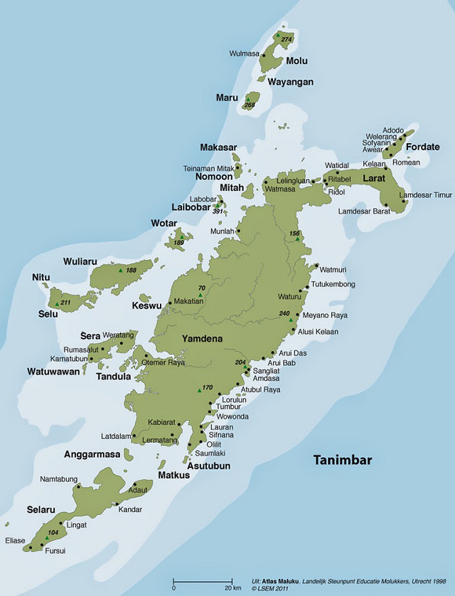 Map of Tanimbar Archipelago